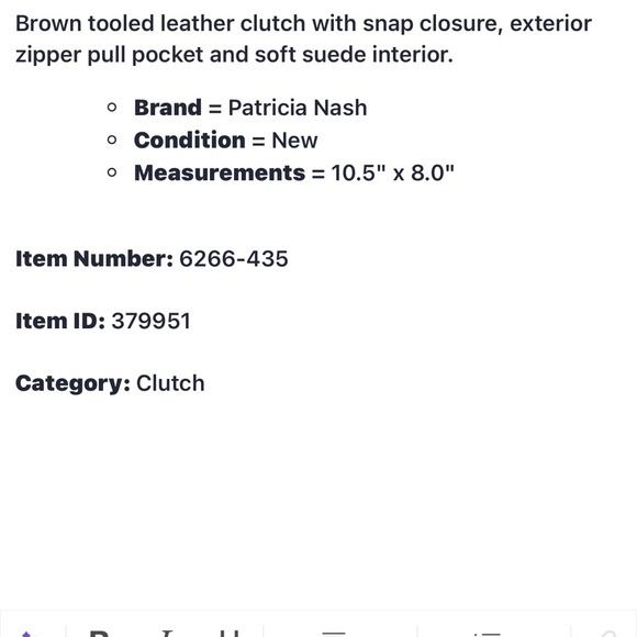 Patricia Nash NEW Brown Italian Leather Tooled Midi iPad Portfolio Case - Picture 5 of 5